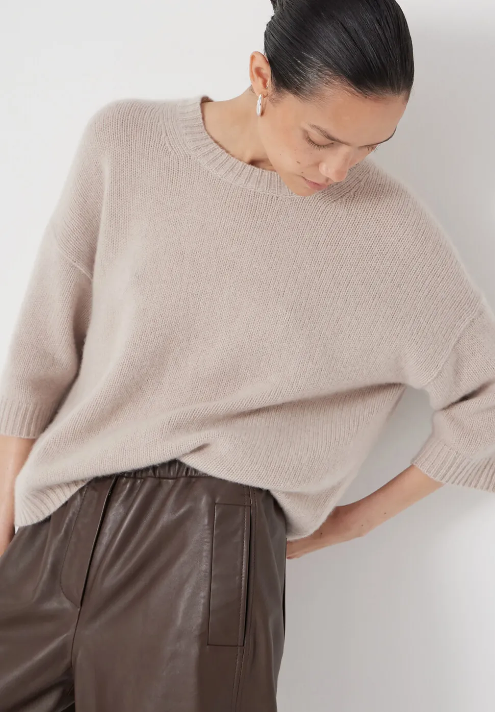 Short Sleeve Chunky Cashmere Tee
