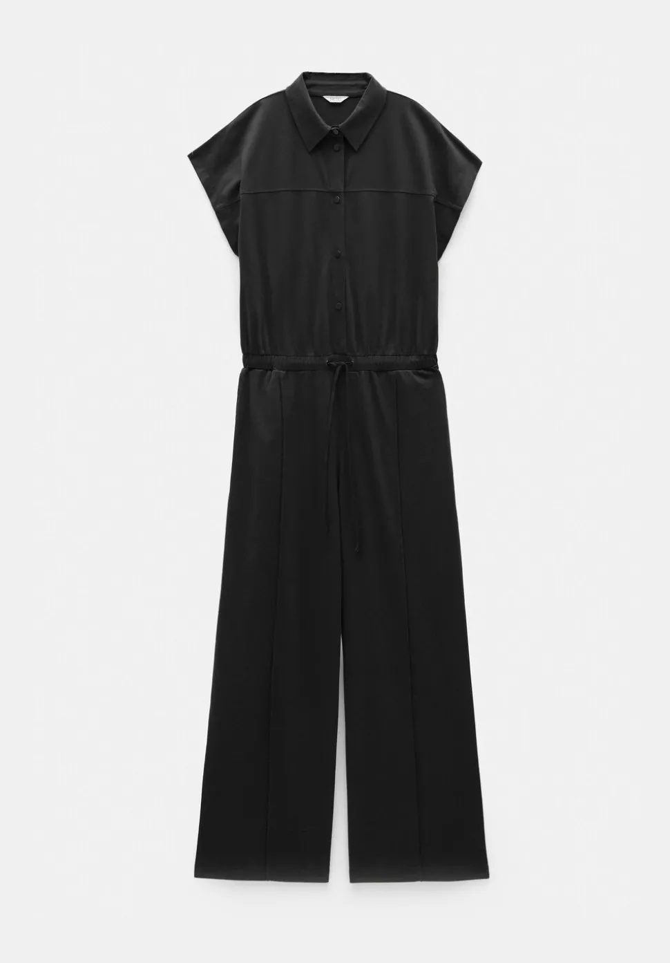 Short Sleeve Wide Leg Jersey Jumpsuit