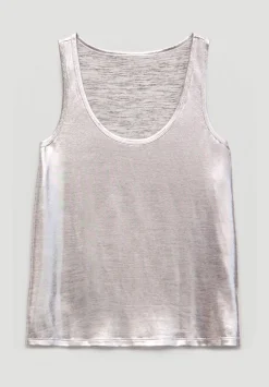Silver Metallic Slub Vest