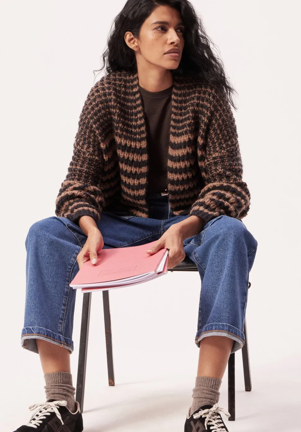 Skye Wool Blend Stripe Cardigan