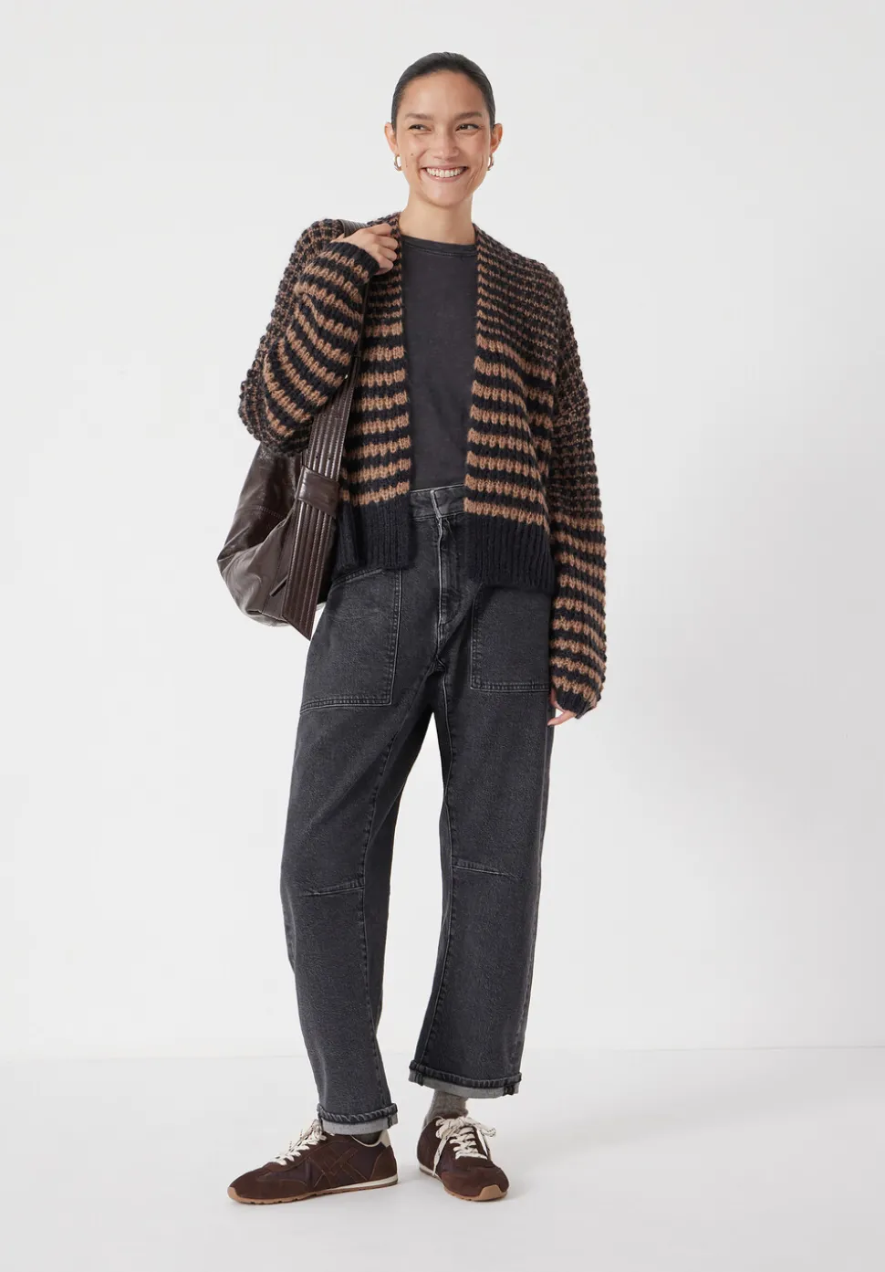 Skye Wool Blend Stripe Cardigan