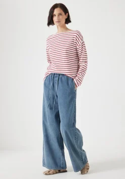 Slash Neck Stripe Top