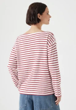 Slash Neck Stripe Top