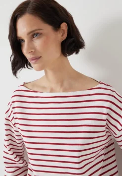 Slash Neck Stripe Top