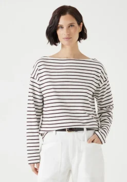 Slash Neck Stripe Top