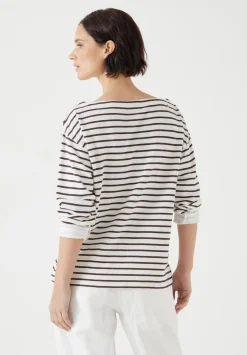 Slash Neck Stripe Top