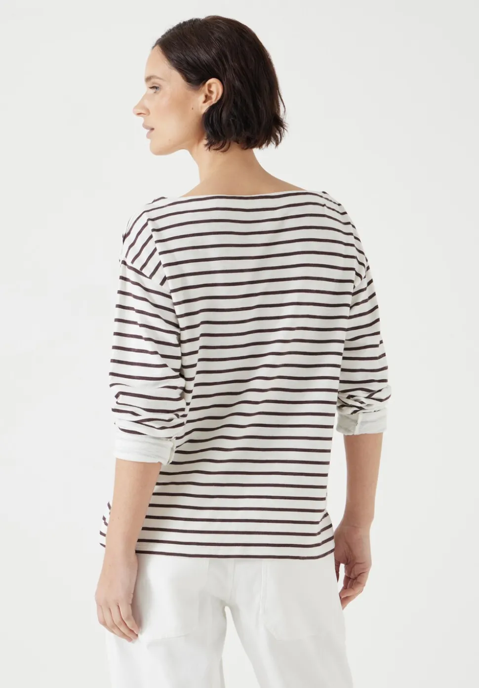 Slash Neck Stripe Top
