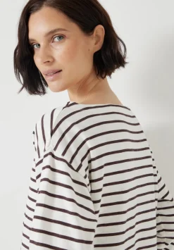 Slash Neck Stripe Top