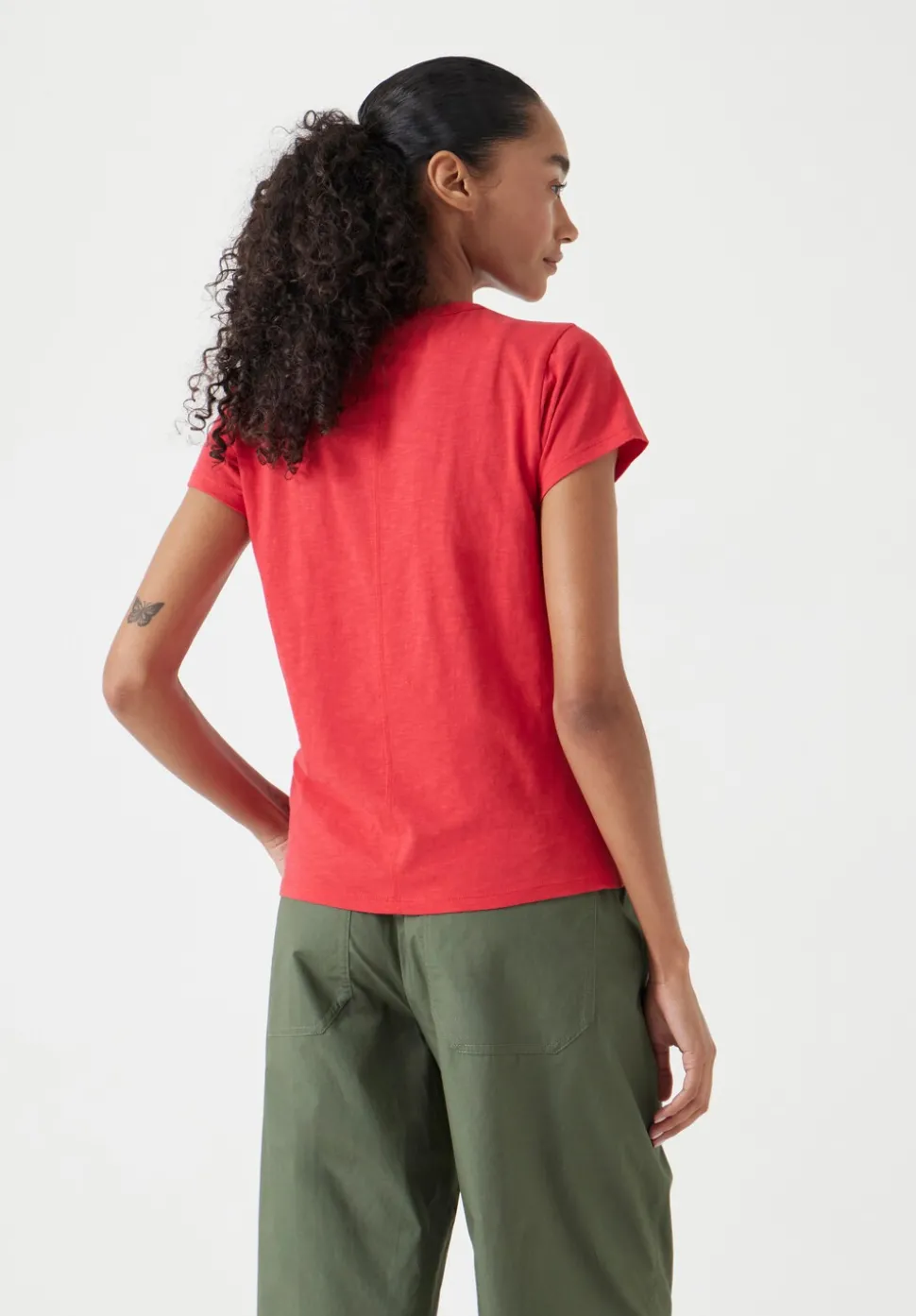 Slim Fit Slub Cotton Crew Neck T-Shirt