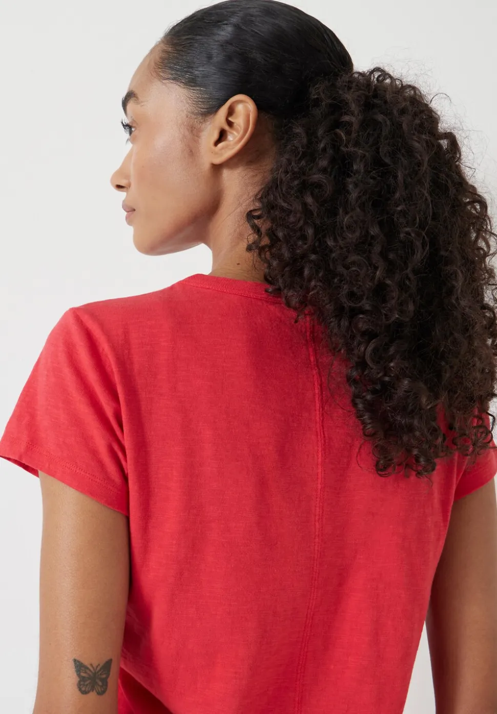 Slim Fit Slub Cotton Crew Neck T-Shirt