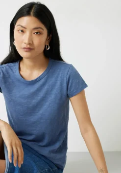 Slim Fit Slub Cotton Crew Neck T-Shirt