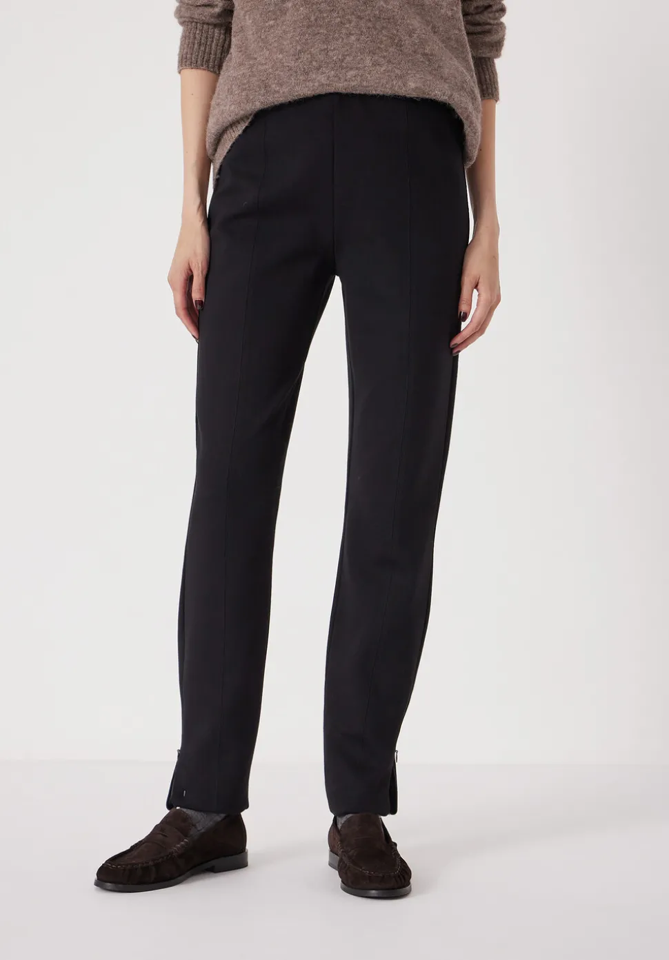 Slim Ponte Zip Detail Cigarette Trouser