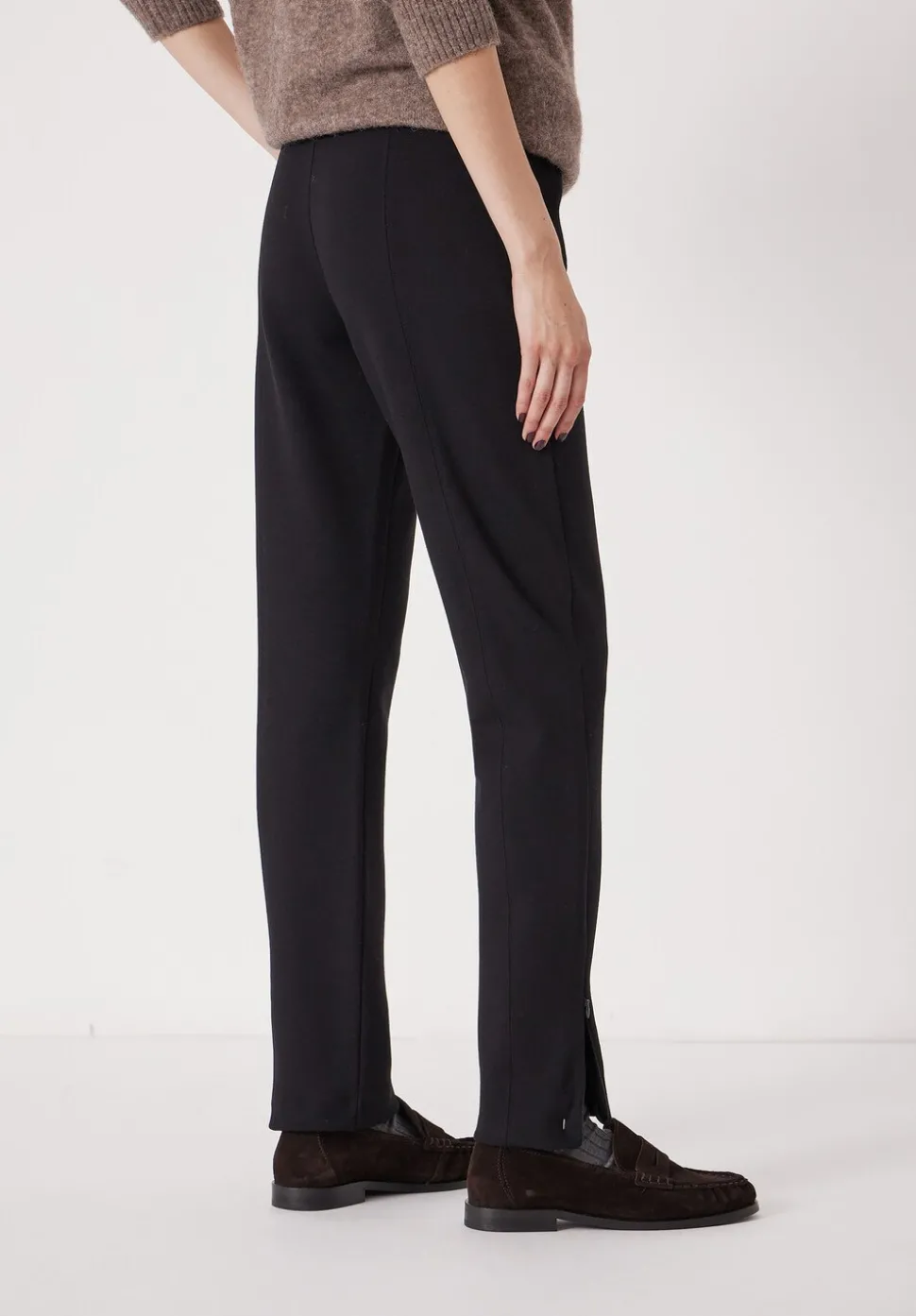 Slim Ponte Zip Detail Cigarette Trouser