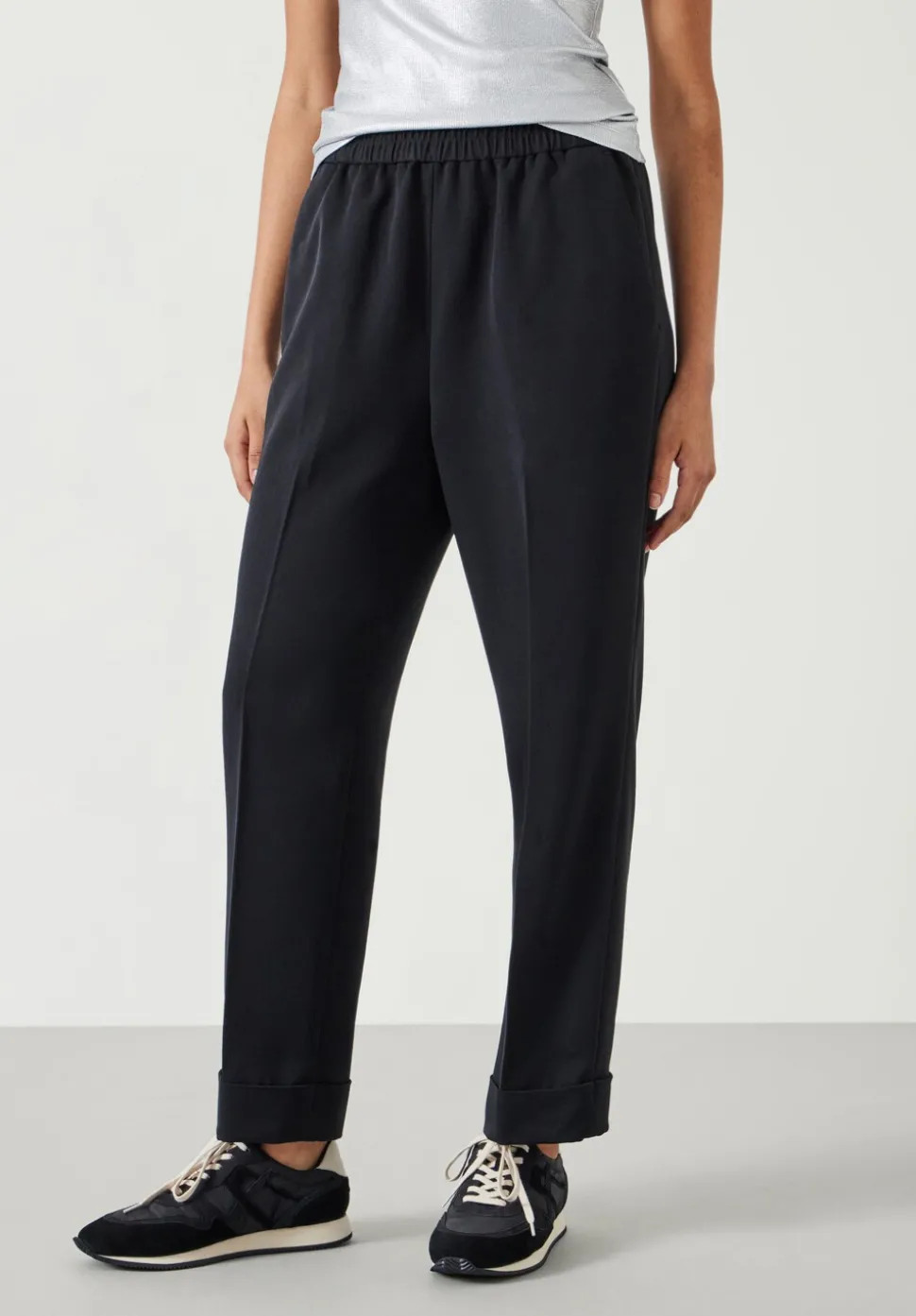 Slim Pull On Suit Trousers