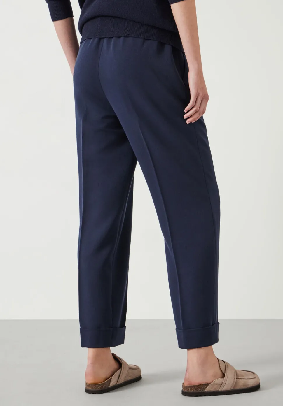 Slim Pull On Suit Trousers