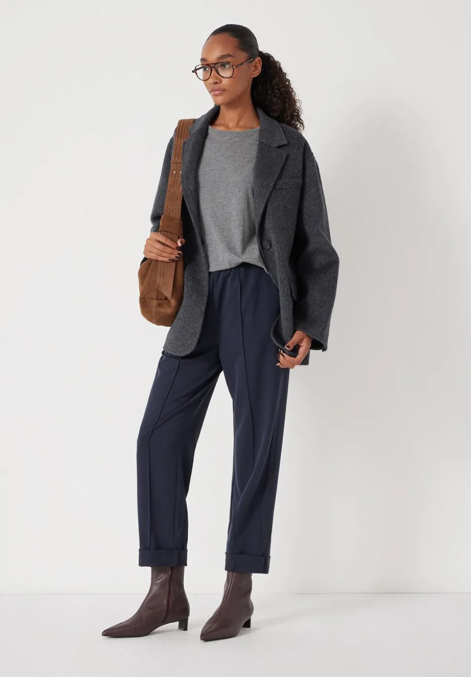 Slim Pull On Tailored Trousers