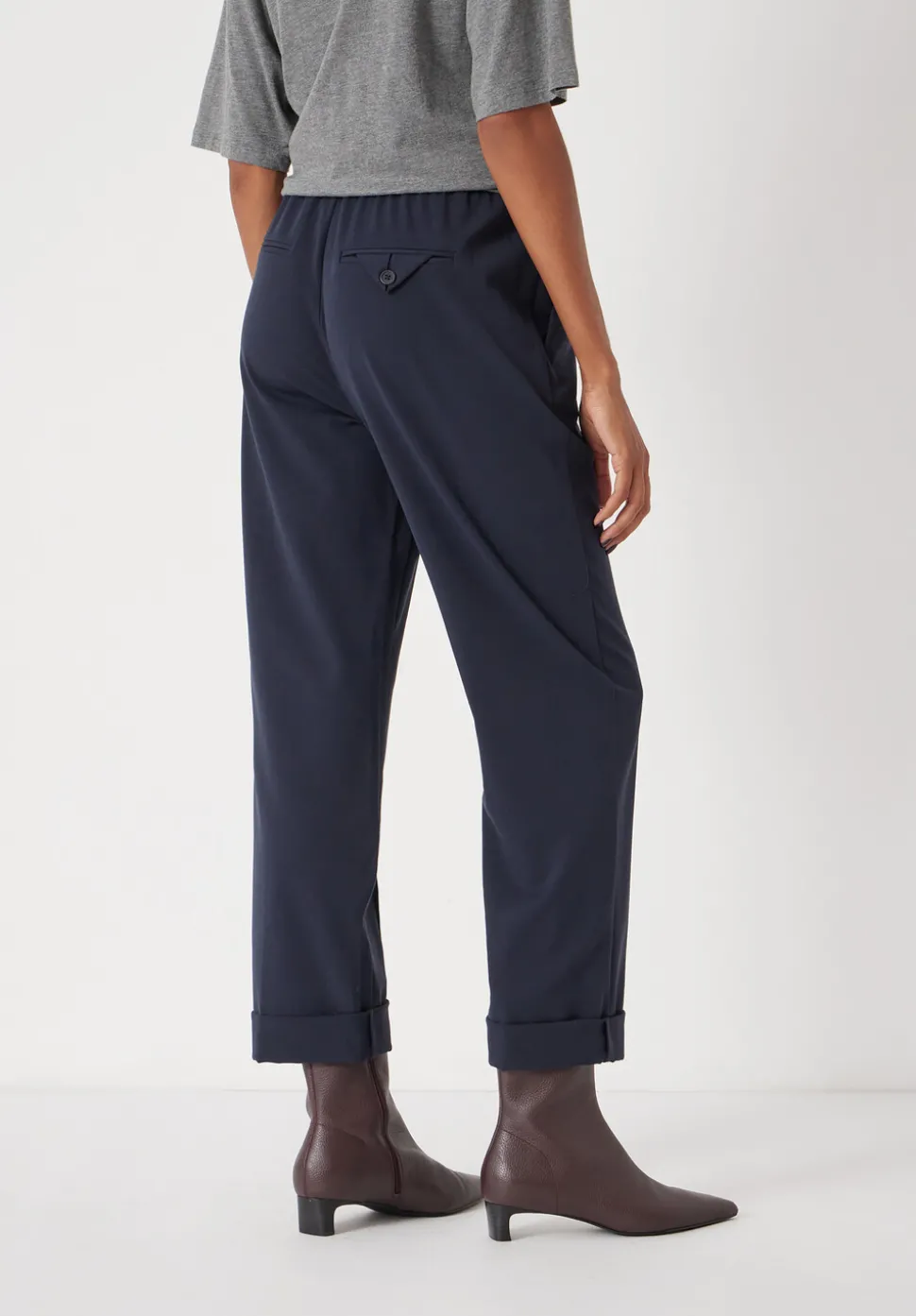 Slim Pull On Tailored Trousers