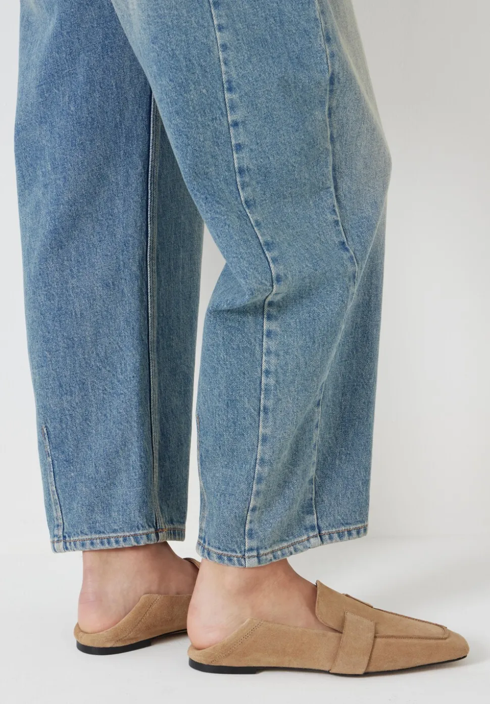 Sora Square-Toe Suede Loafers