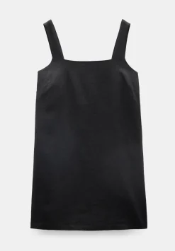 Square Neck Linen Blend Mini Dress