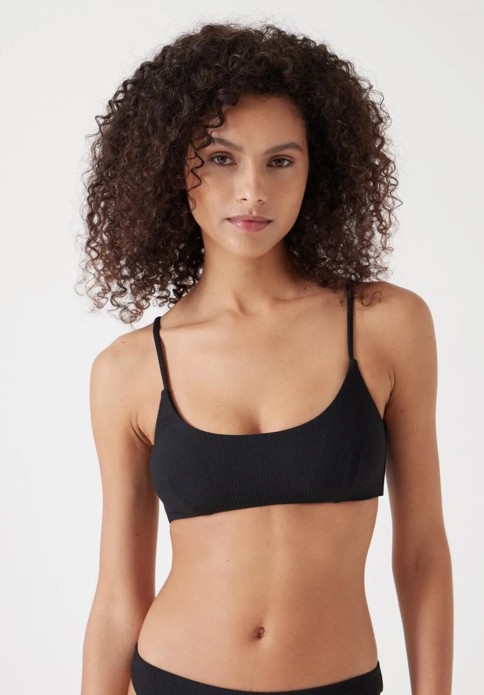 Square Neck Texture Bikini Top
