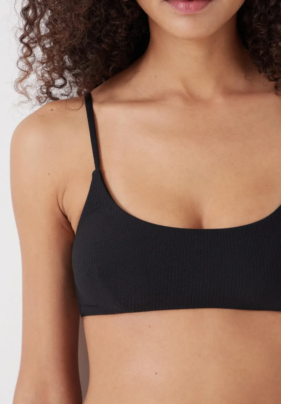 Square Neck Texture Bikini Top