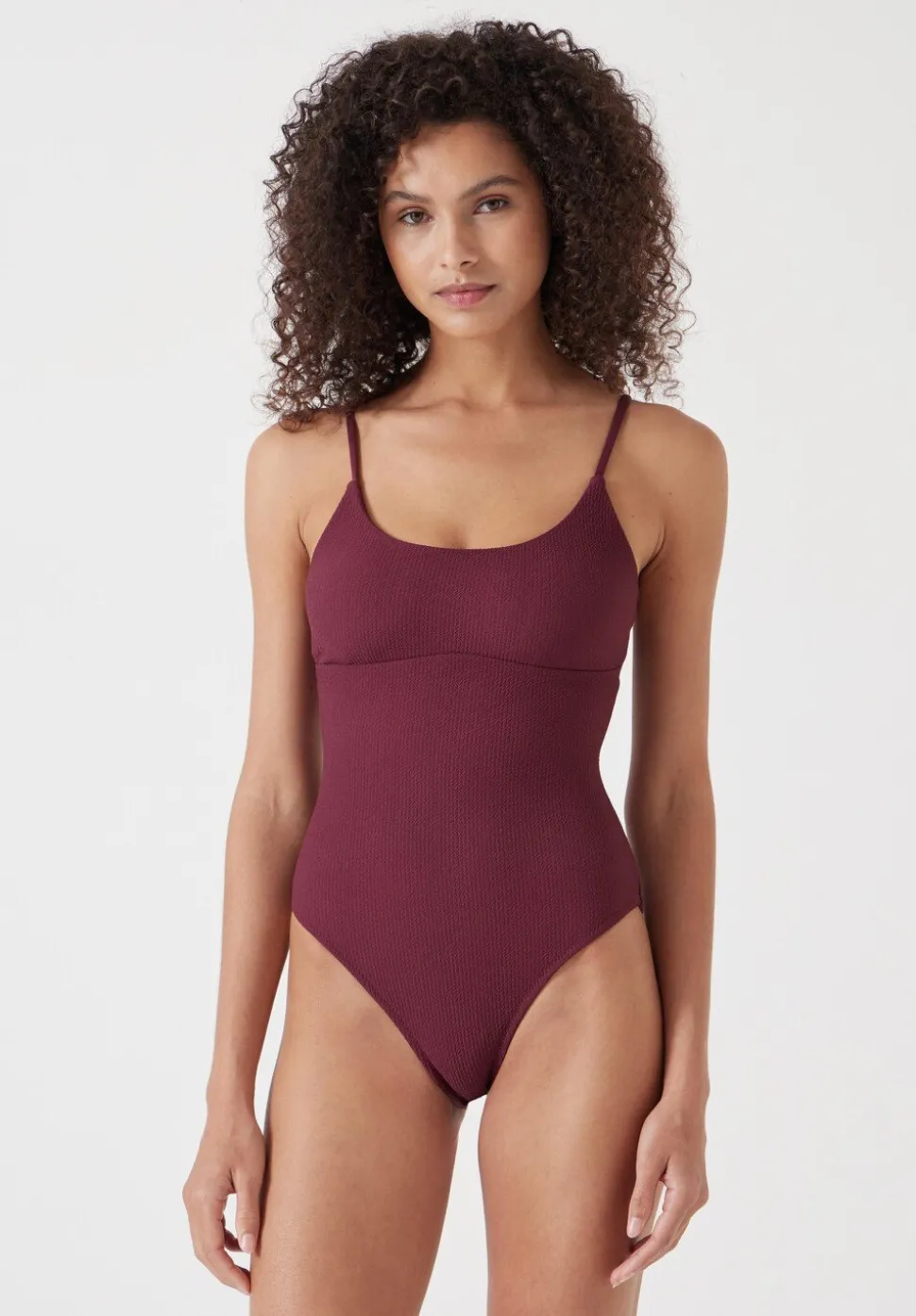Square Neck Texture Swimsuit