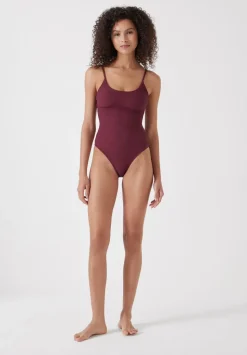 Square Neck Texture Swimsuit