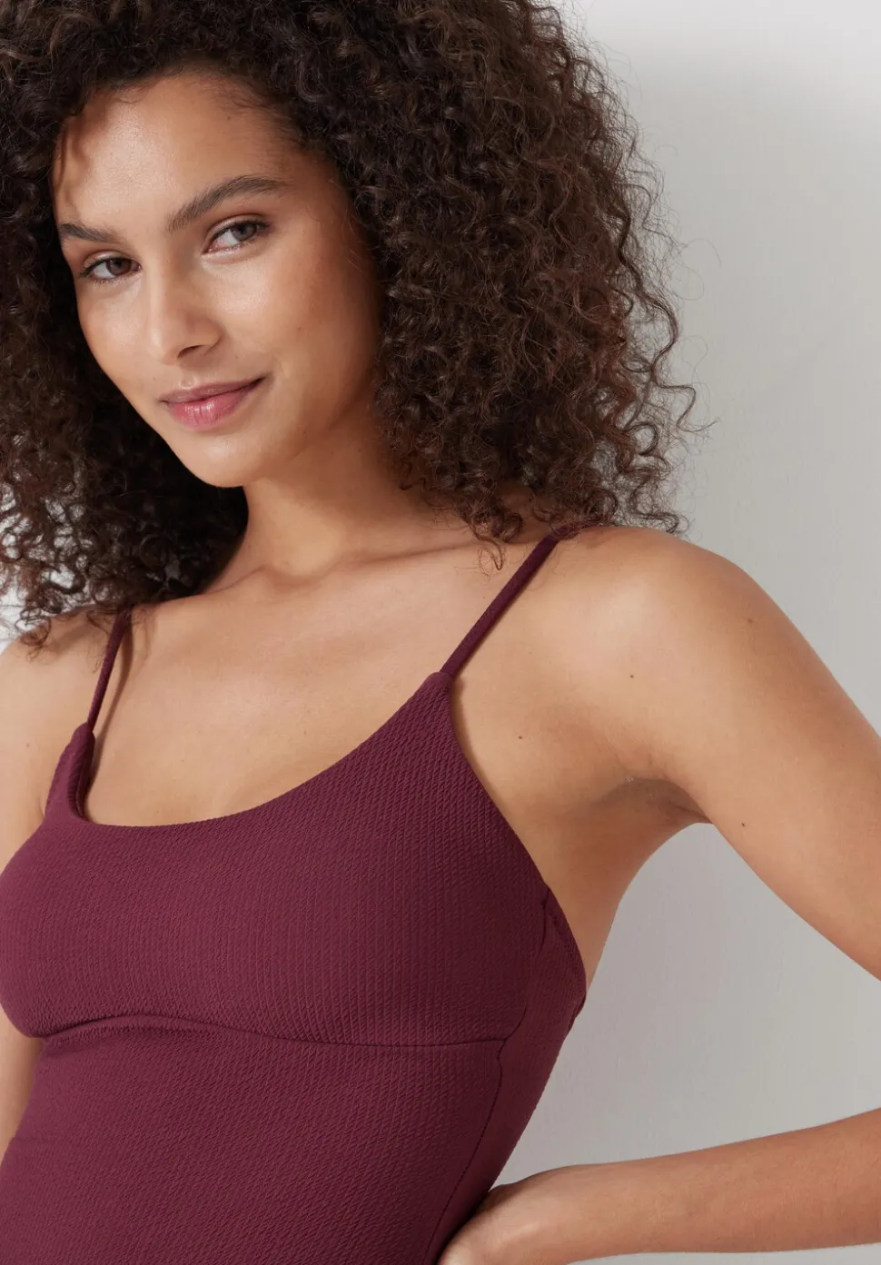 Square Neck Texture Swimsuit