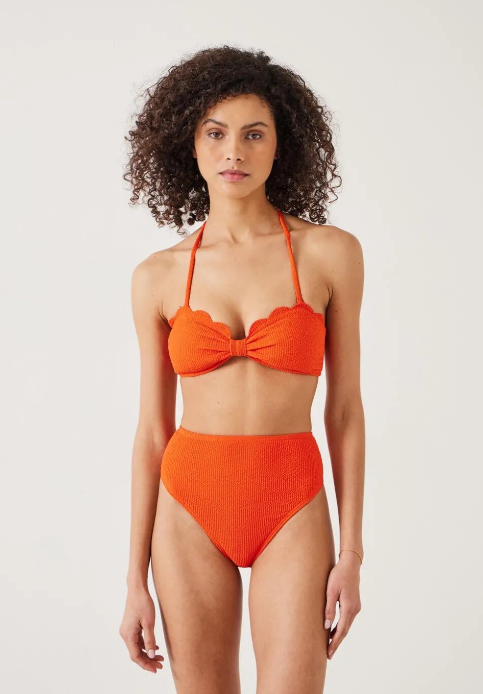 Stella Scallop Crinkle Bandeau Bikini Top