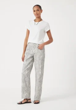 Straight Leg Printed Jeans