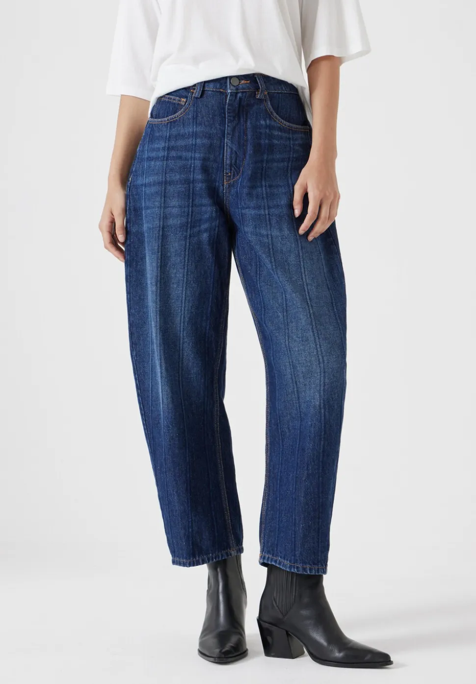 Stripe Barrel Leg Jeans