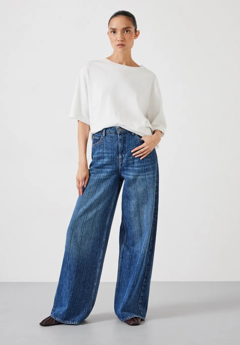 Stripe Wide Leg Jean