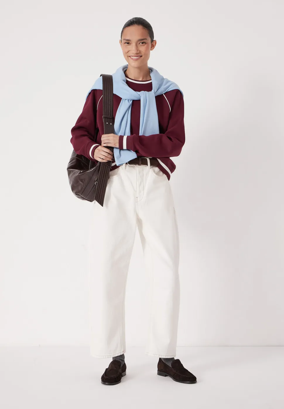 Striped Rib Raglan Sweatshirt