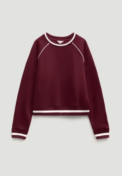 Striped Rib Raglan Sweatshirt