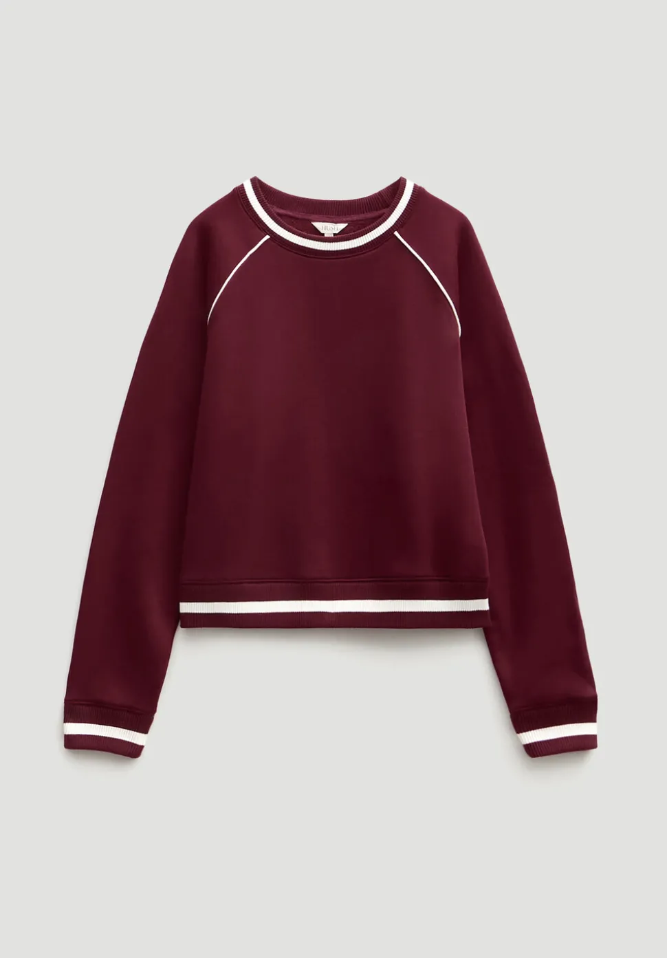 Striped Rib Raglan Sweatshirt