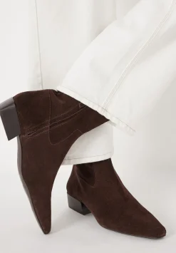 Suede Square-Toe Boots