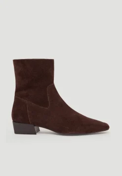 Suede Square-Toe Boots