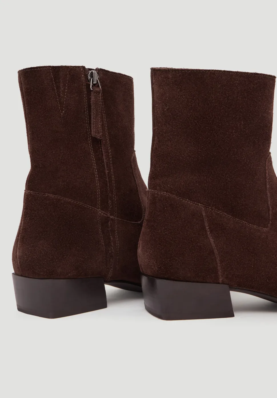 Suede Square-Toe Boots