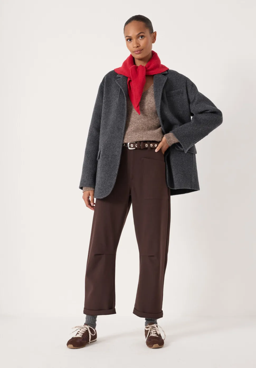 Tailored Cordi Barrel Leg Trousers