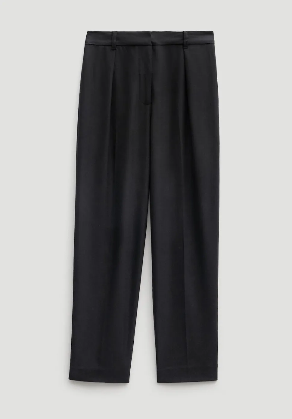 Tapered Leg Wool Blend Trousers