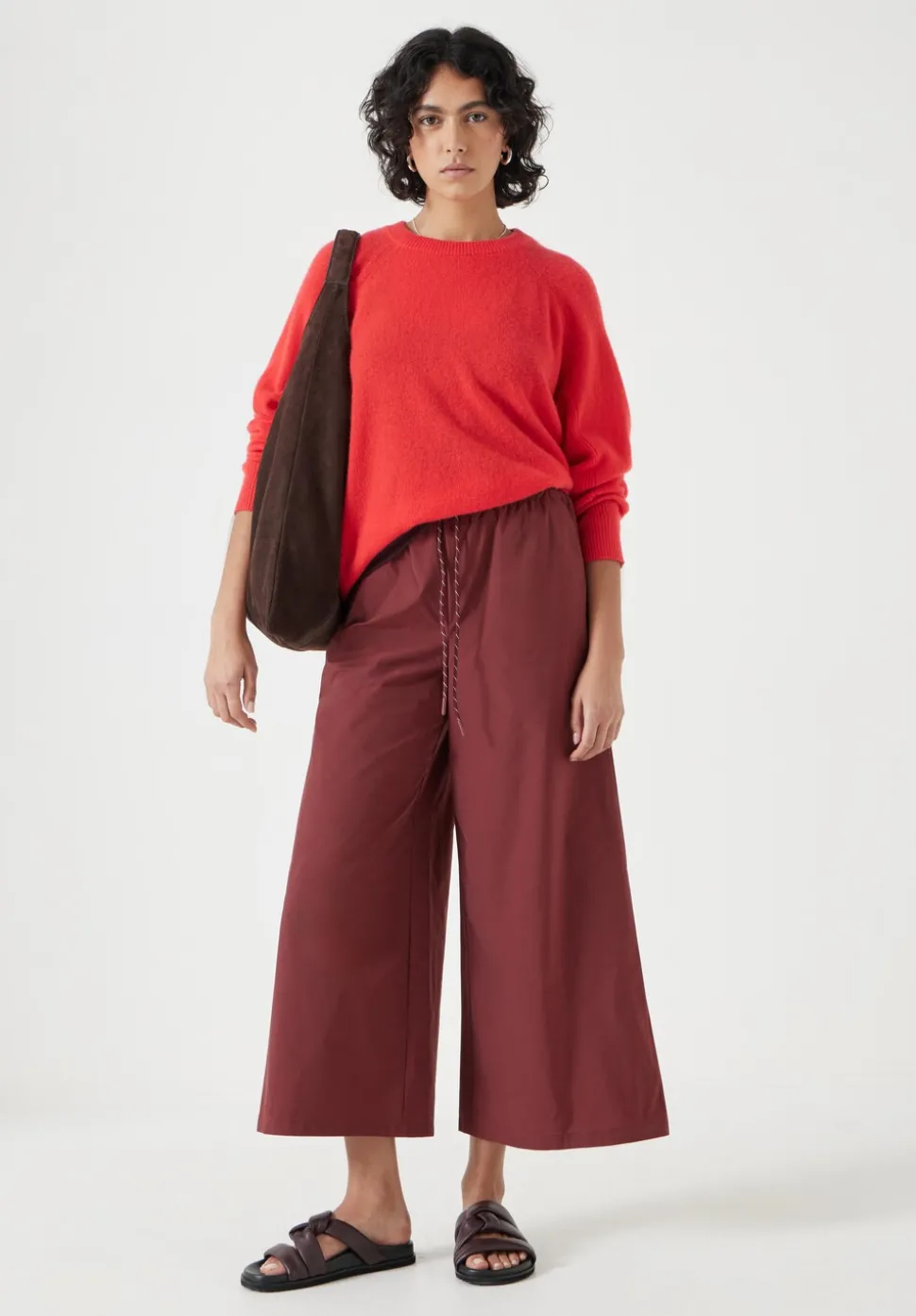 Technical Melissa Wide Leg Cropped Trousers