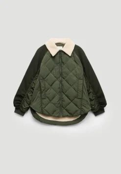 Teddy Collar Quilt Mix Jacket