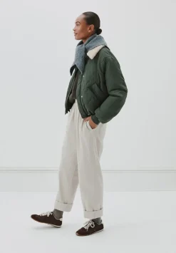 Teddy Collar Quilted Bomber