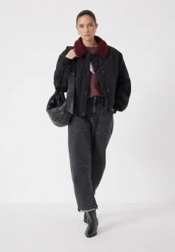 Teddy Collar Quilted Bomber