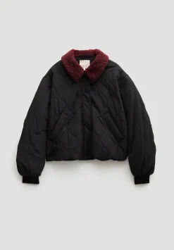 Teddy Collar Quilted Bomber