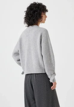 Tie and Buckle Detail Textured Knitted Jumper