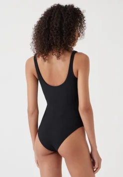 Tie Front Texture Swimsuit