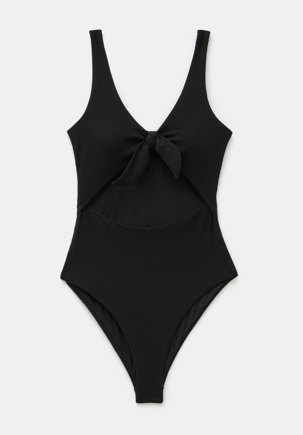 Tie Front Texture Swimsuit