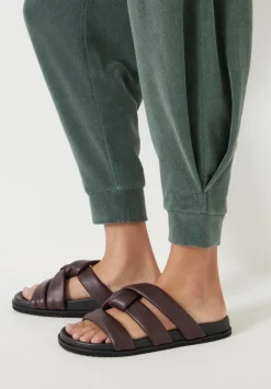 Towelling Barrel Leg Pleat Joggers