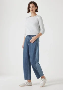 Two Tone Barrel Leg Jeans